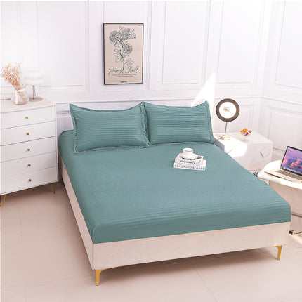 Husă de pat cu elastic din Damasc + 2 Fețe de Pernă, 180x200, Cod: DRM105