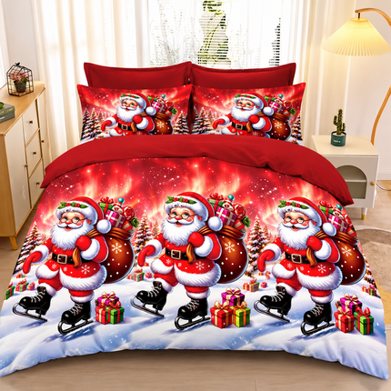 Lenjerie de Pat Premium 6 Piese – Colecția Christmas Magic, Cod: LXMS107