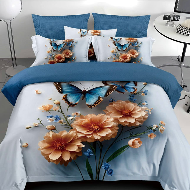 Lenjerie Premium cu efect panoramic 5D, cearșaf cu elastic, Cod: CDC-2