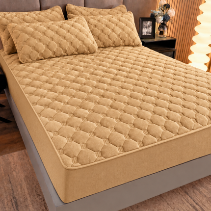 Husă / Topper saltea cu elastic, crem deschis, 160x200 cm Cod: TPW3