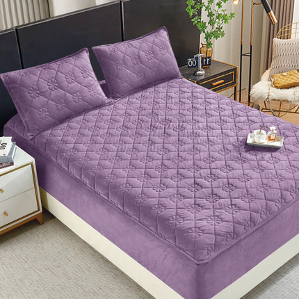 Set de pat Husă / Topper saltea cu elastic+două feţe de pernă , 160x200 cm Cod: TPS207