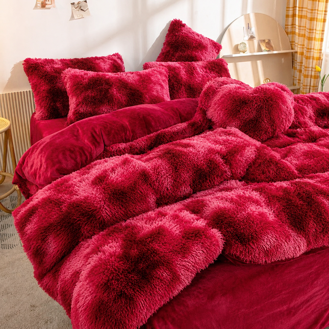 Lenjerie de Pat Premium Fluffy Cocolino, 6 Piese, Pat Dublu, Cod: E-FFY6
