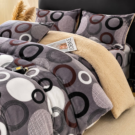 Lenjerie de Pat Cocolino cu Blăniță Sherpa – Set 4 Piese, cod: SHPA25