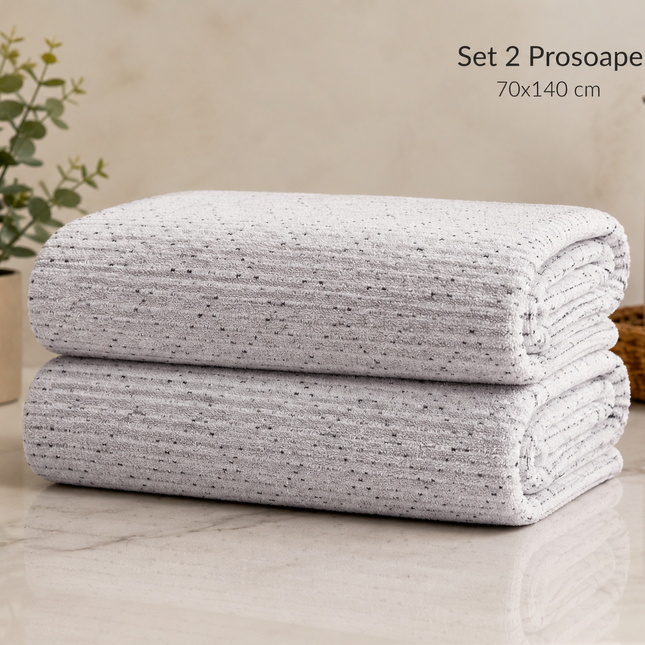 Set 2 Prosoape Baie 70×140 cm – 100% Bumbac, 600 GSM, Cod: BTR1