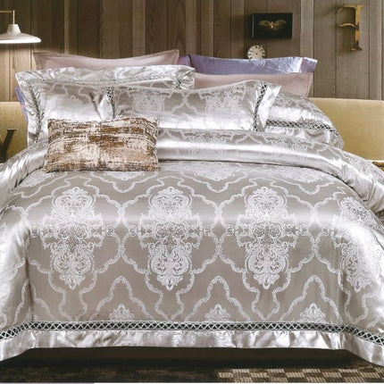 Set lenjerie de Lux jacquard, 6 piese, pat 2 persoane, Cod: JQK115