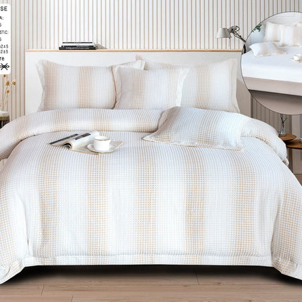Lenjerie Deluxe Relief, Bumbac+In, grofate, 6 piese, cearșaf cu elastic DRG19