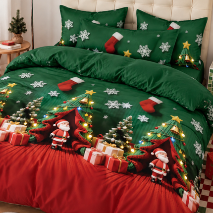 Lenjerie de Pat Premium Crăciun, 6 Piese – Colecția Christmas Magic, Cod: XMS10