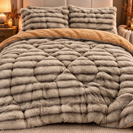 Pilotă premium din blăniță tip iepure, 200 × 230 cm + 2 fețe de pernă, Cod: BPR1