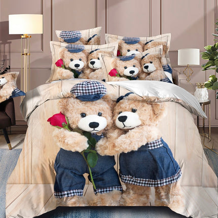 Lenjerie de pat din Bumbac finet 6 PIESE(IMPRIMEU EXACT CA ÎN POZĂ) COD: FY513