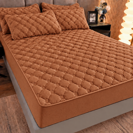 Husă / Topper saltea cu elastic, crem deschis, 160x200 cm Cod: TPW10