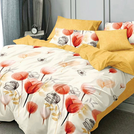 Lenjerie de pat din bumbac fin 6 piese(cearșaf de pat cu elastic) Cod: FNF222