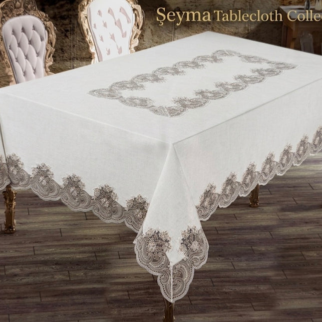 Față de masă tip in cu broderie – 160x220 cm – Eleganță și Protecție desăvârșită, Cod: FMPS10