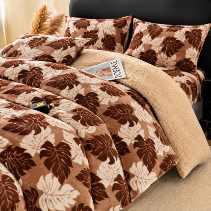 Lenjerie de Pat Cocolino cu Blăniță Sherpa – Set 4 Piese, cod: SHPA32