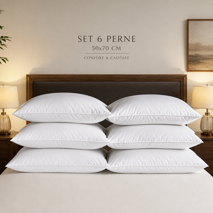 SUPER OFERTĂ: Set 6 perne puf siliconic, dreptunghiulare 50x70cm, Fabricate in România, Cod: BN12