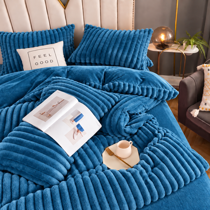 Set de Lux din blană de iepure artificială, 4 piese, Cod: BY83