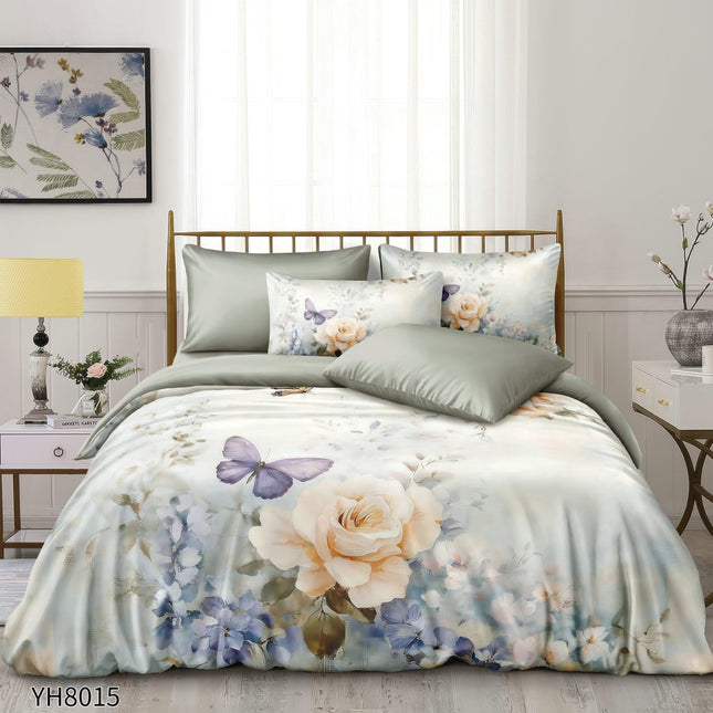 Lenjerie Luxury din Satin, 4 piese, cearșaf cu elastic, Cod: SLX35