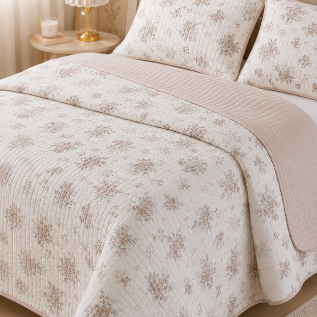 Cuvertură Matlasată+2 fețe de pernă Premium Soft Touch, dublă, 230×240 cm, Cod: CSTK4