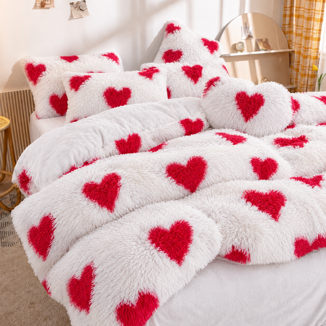 Lenjerie de Pat Premium Fluffy Cocolino, 6 Piese, Pat Dublu, Cod: E-FFY13