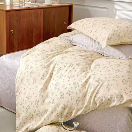 Lenjerie de pat din bumbac fin 6 piese(cearșaf de pat cu elastic) Cod: FNS216