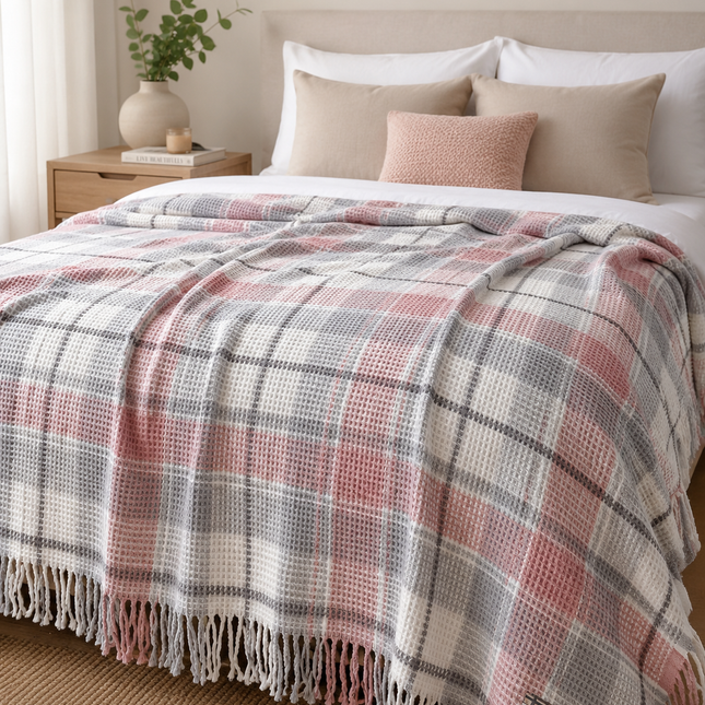 Pătură Merinos Cozy Life – Carouri, 180x220 cm, Cod: MROS1
