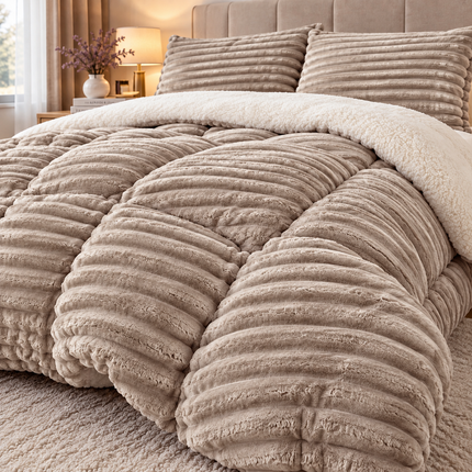 Pilotă Groasă și Pufoasă 200x230 cm cu 2 Fețe de Pernă – Set 3 Piese, Cod: ALS7