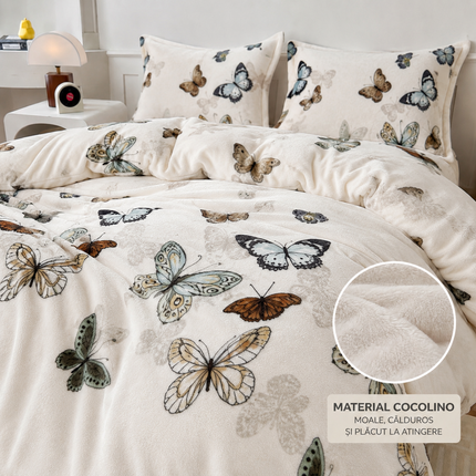 Lenjerie de pat Cocolino Premium – Set 4 piese | Moale și pufoasă, husă cu elastic, Cod: SCM11