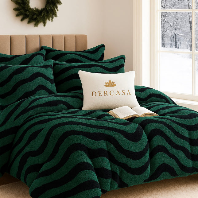 Set Premium Cocolino Zebra – Lenjerie Plușată cu Elastic (4 Piese), Cod: ZBC5