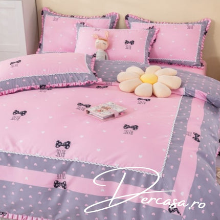Lenjerie DELUXE din Bumbac Soft Touch cu volănașe Cod: FB54