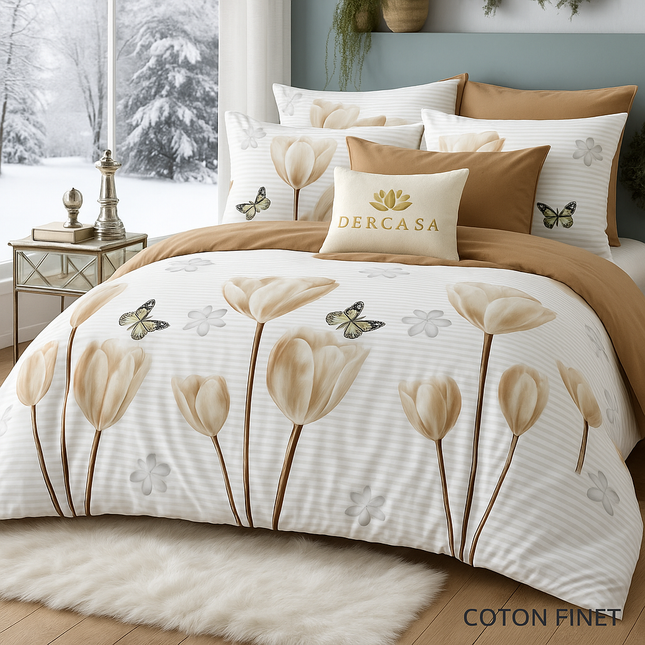 Lenjerie de Pat 6 Piese din Finet Moale cu Elastic, Cod: LNA5