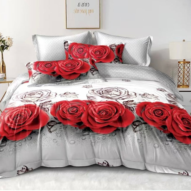 Lenjerie de Pat din Bumbac Satinat – 4 Piese | Confort și Eleganță |, Cod: TRY45