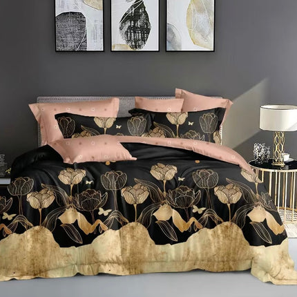 Lenjerie de Pat din Bumbac Satinat – 4 Piese | Confort și Eleganță |, Cod: TRY51