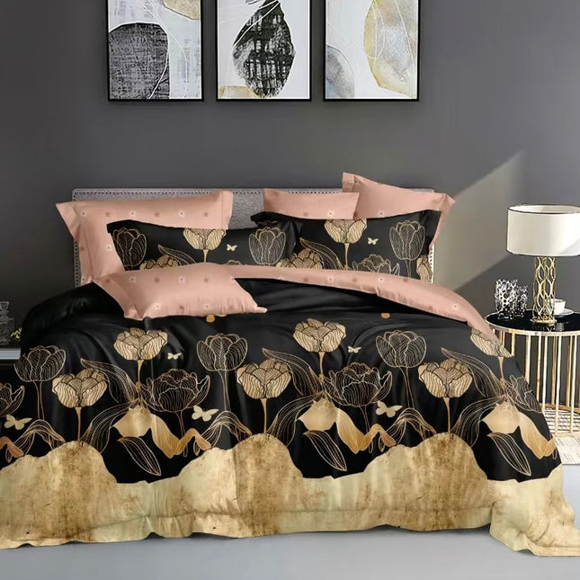 Lenjerie de Pat din Bumbac Satinat – 4 Piese | Confort și Eleganță |, Cod: TRY51