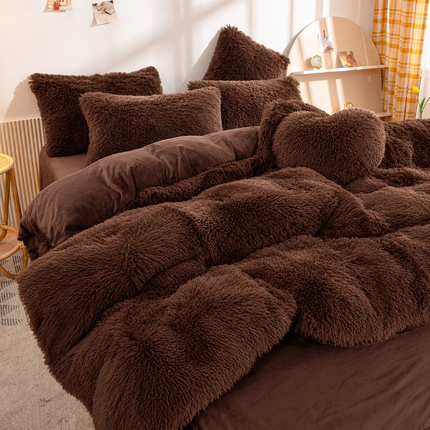 Lenjerie de Pat Premium Fluffy Cocolino, 6 Piese, Pat Dublu, Cod: E-FFY1