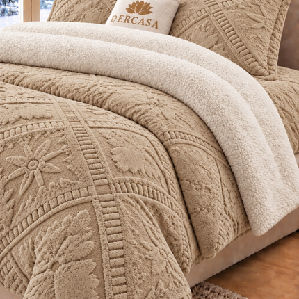 Lenjerie de Pat Cocolino cu Blăniță Sherpa – Set 4 Piese, cod: BPA50