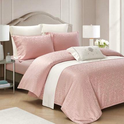 Set lenjerie de Lux jacquard, 4 piese, pat 2 persoane, cearșaf cu elastic Cod: JQC7