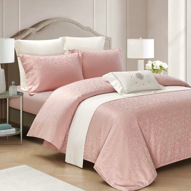 Set lenjerie de Lux jacquard, 4 piese, pat 2 persoane, cearșaf cu elastic Cod: JQC7