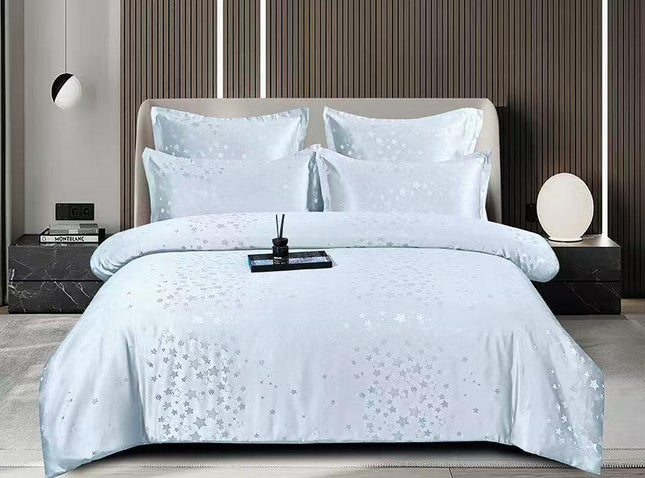 Set lenjerie de Lux jacquard, 6 piese, pat 2 persoane,cearșaf cu elastic, Cod: JQY32