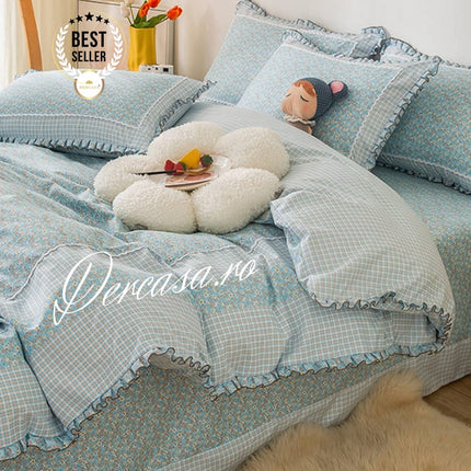 Lenjerie DELUXE din Bumbac Soft Touch cu volănașe Cod: FB7
