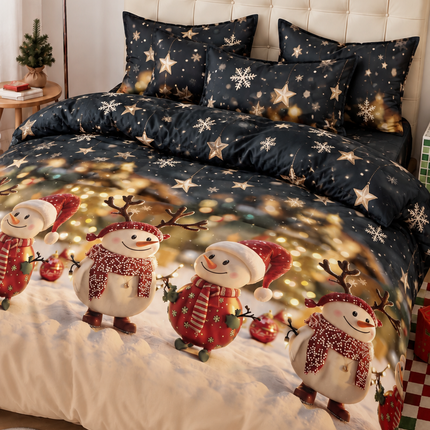 Lenjerie de Pat Premium Crăciun, 6 Piese – Colecția Christmas Magic, Cod: XMS5