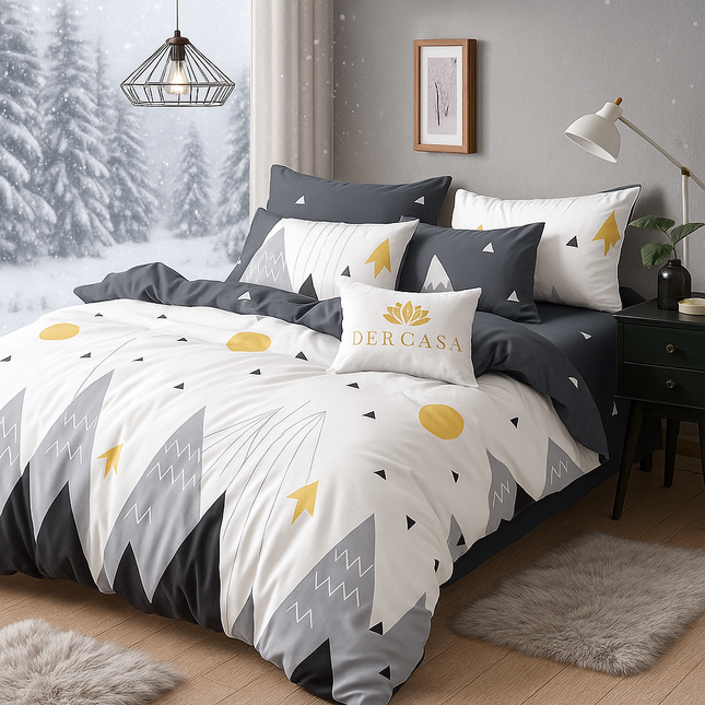 Lenjerie de Pat 6 Piese din Finet Moale cu Elastic, Cod: LNA28