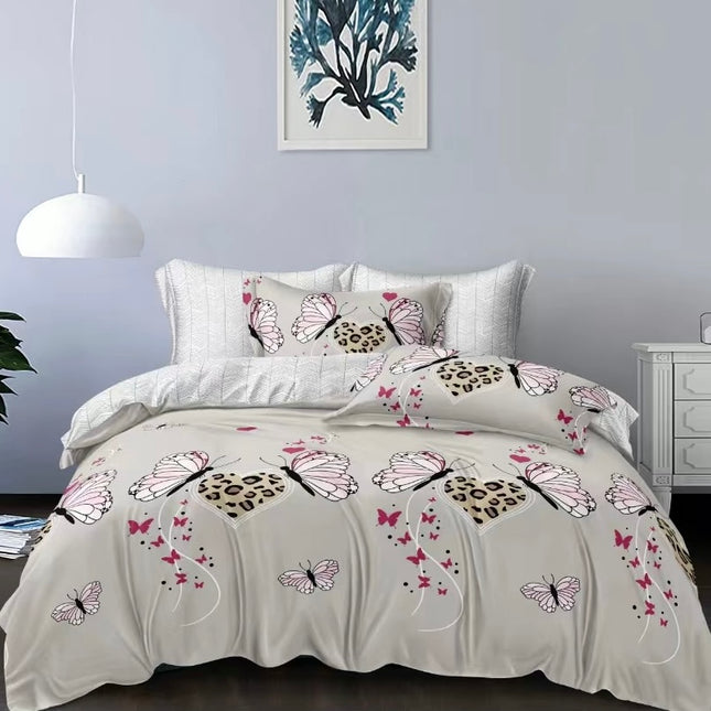 Lenjerie de Pat din Bumbac Satinat – 4 Piese | Confort și Eleganță |, Cod: TRY43
