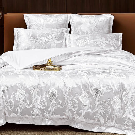 Set lenjerie de Lux jacquard, 6 piese, pat 2 persoane Cod: JQK6