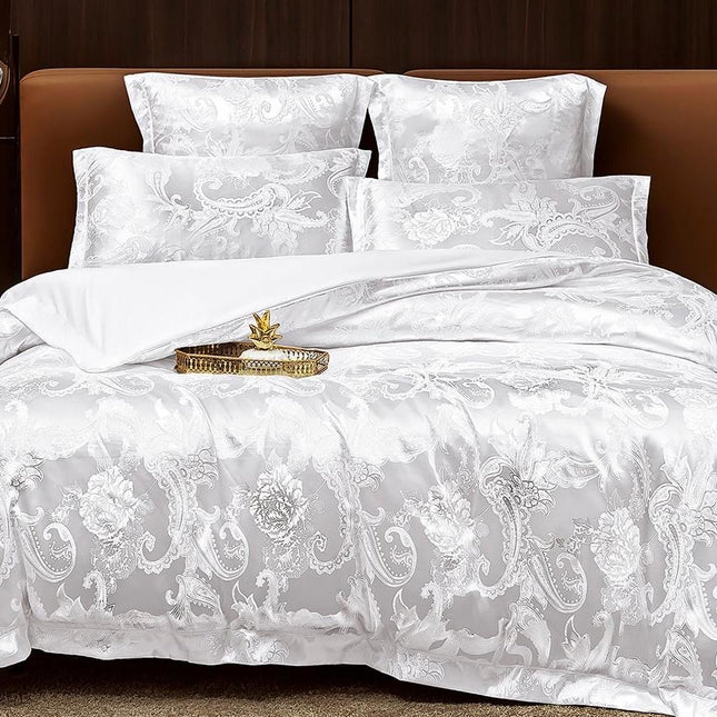 Set lenjerie de Lux jacquard, 6 piese, pat 2 persoane Cod: JQK6