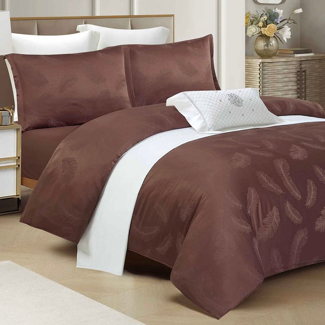 Set lenjerie de Lux jacquard, 4 piese, pat 2 persoane, cearșaf cu elastic Cod: JQC10