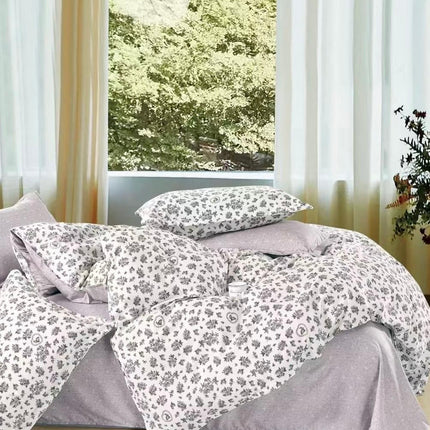Lenjerie de pat din bumbac fin 6 piese(cearșaf de pat cu elastic) Cod: FNS201