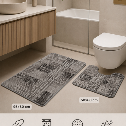 Covorașe de baie premium – Set 2 piese, ultra-absorbante și antiderapante, Cod: PBAY8