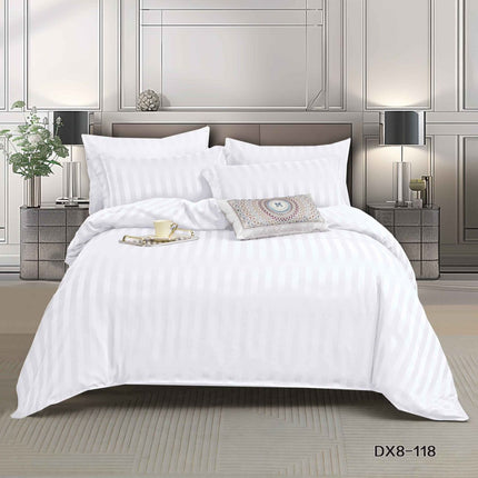 Lenjerie de Lux din Damasc finetat cu 4 piese, 1 persoana, cearșaf cu elastic, Cod: DAC3