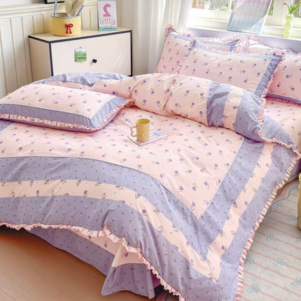 Lenjerie DELUXE din Bumbac Soft Touch cu volănașe Cod: FB61
