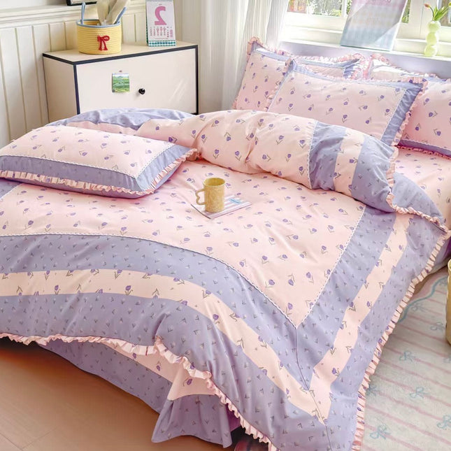 Lenjerie DELUXE din Bumbac Soft Touch cu volănașe Cod: FB61