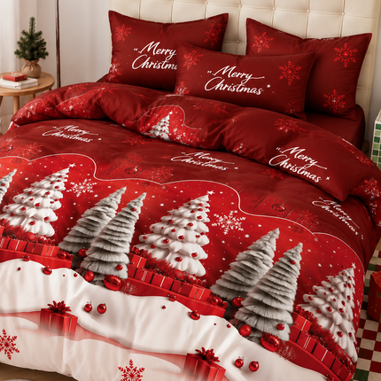 Lenjerie de Pat Premium Crăciun, 6 Piese – Colecția Christmas Magic, Cod: XMS14